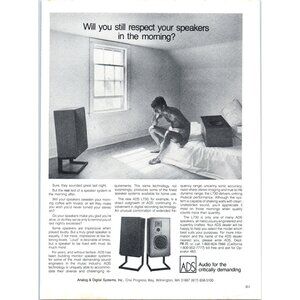 1981 ADS L730 Home Stereo Speakers Vintage Print Ad Audiophile Bedroom Wall Art